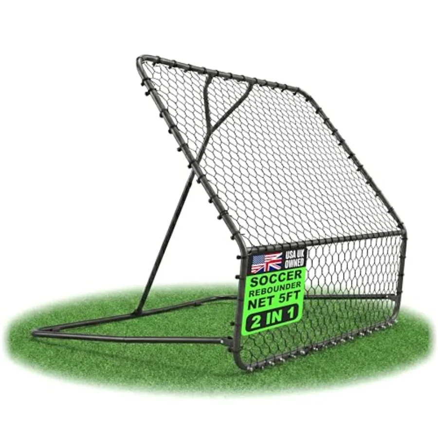 Pro Soccer Rebounder Net 2 Sizes - Heavy Duty Ball Rebounder with Adjustable Angle Galvanized Steel Frame Rubber Feet for Grass