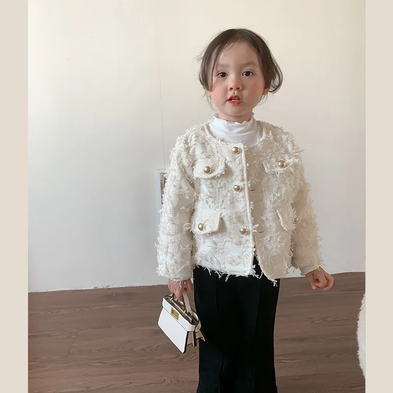 1-8T Infant Kid Girl Jacket Toddler Kid Baby Girl Autumn Winter Clothes Elegant Long Sleeve Coat Childrens White Outwear Outfit