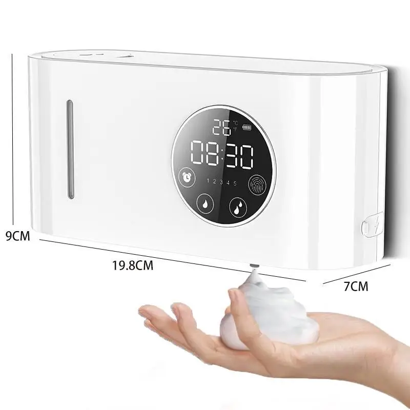 

New household and commercial non drilling wall mounted LED display temperature intelligent non-contact soap dispenser