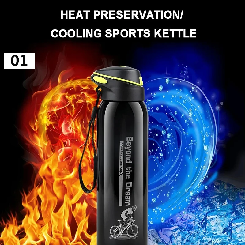 500ML Outdoor Sport Bicycle Water Bottle Vacuum Stainless Steel Cycling Water Cup Thermo Drink Mug Travel Cycling Equipment