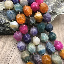 Large Faceted Multicolor Agates Stone Cutting Nugget Beads For Jewelry Making MY221006