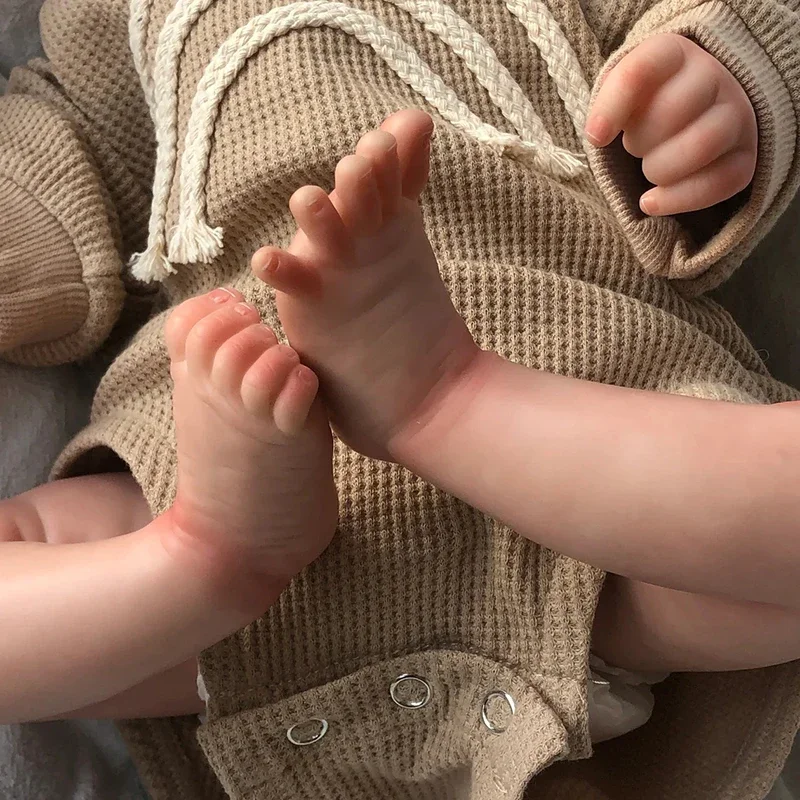 새로 태어난 로잘리 신생아 잠자는 아기 인형, 부드러운 몸, 진짜 보이는 아기 인형, 정맥이 있는 3D 피부 톤, 수집용 아트 인형, 45cm