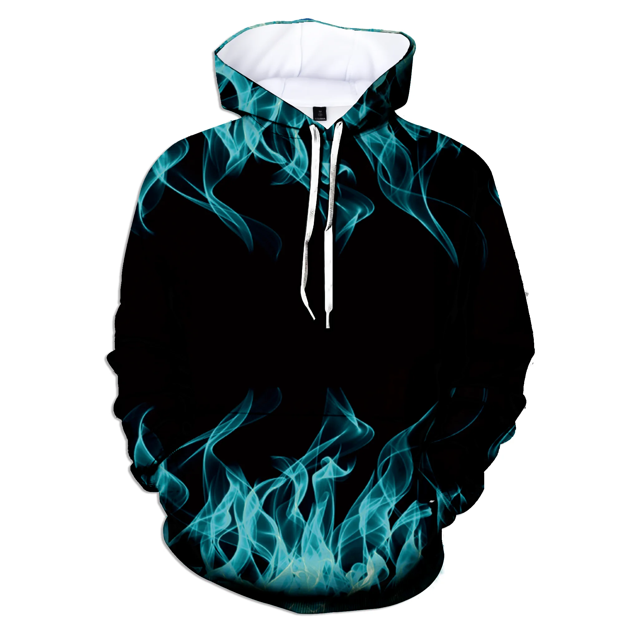 

Fashionable men's casual hoodie 3D digital printing men's fashionable pullover men's trendy flame pullover long sleeved shirt