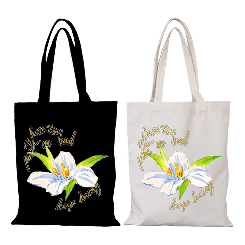 Personalized Bag Fashion Flowers Lady Bags Folding Shopping Bag Women's Handbag Handbags Tote Eco Shopper Woman Beach Cloth the