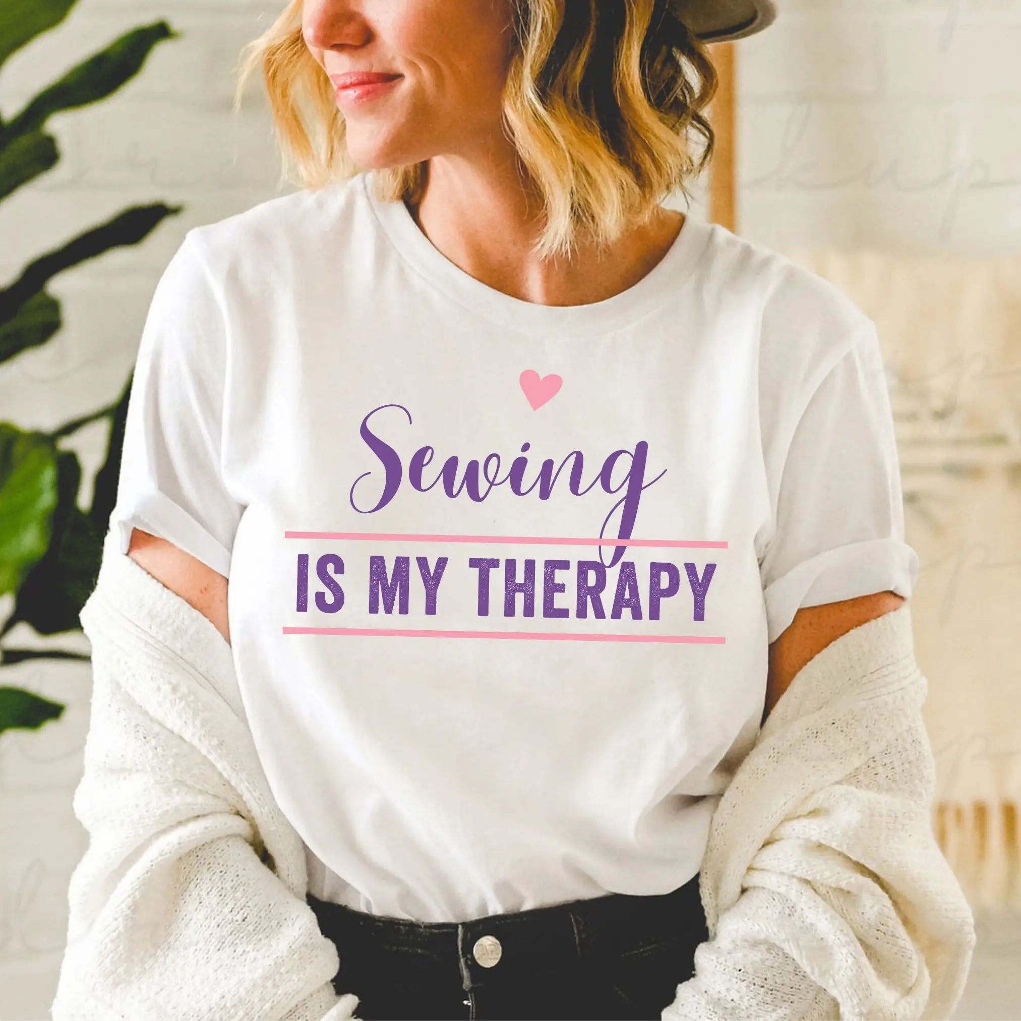 Sewing Is My Therapy t shirt seamstress quilter lover Quilting gift for Funny