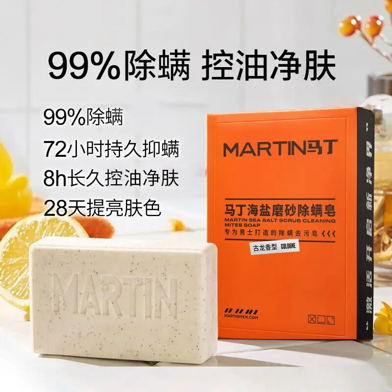 Men Exfoliating Soap Anti Mite Handmade Cologne Oil Control Deep Clean Face Body Wash
