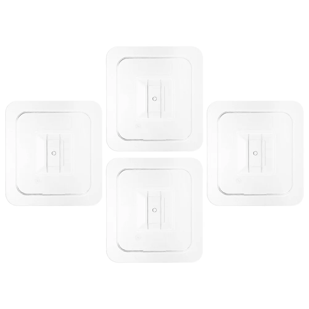 4pcs Food Protective Covers Transparent Snack Box Dust Covers For Fruits Candy Storage Container Restaurant Household Clear