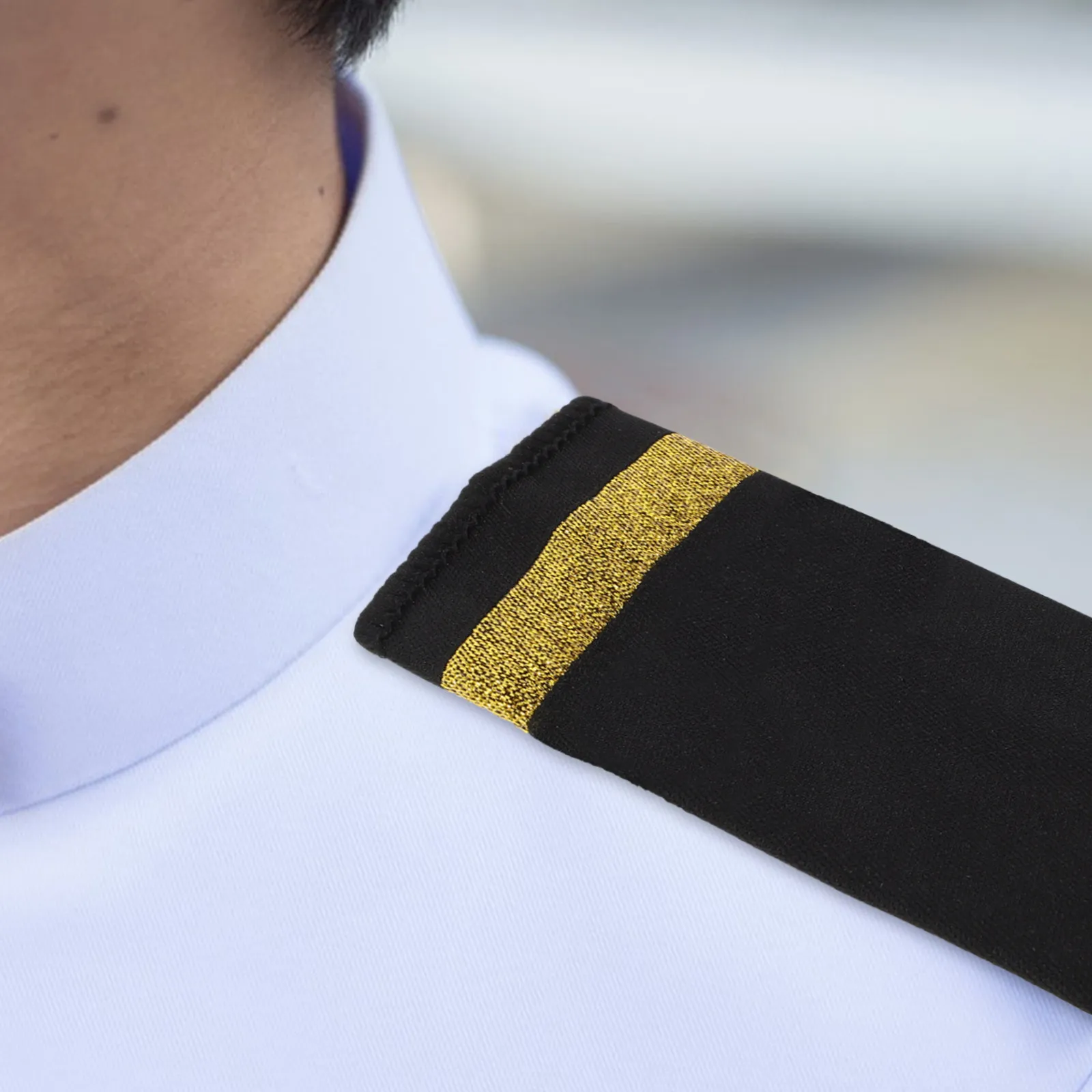 

Пара авиационных погошей для пилотов, аксессуары для униформы, капитанские наплечные нашивки с одной полосой, элегантный дизайн для авиакомпаний