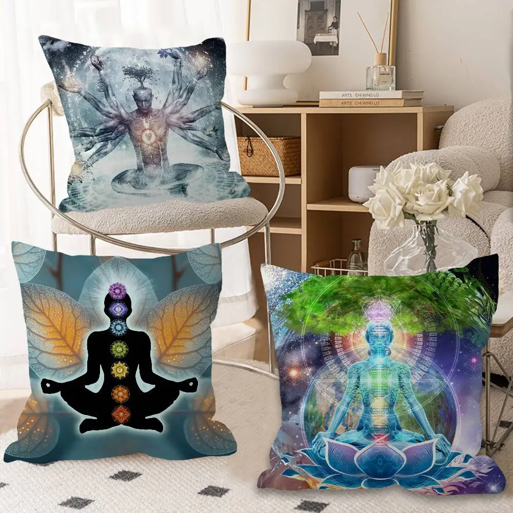 Meditation Seven Chakra Pillow Gift Home Office Decoration Bedroom Sofa Car Cushion Cover case