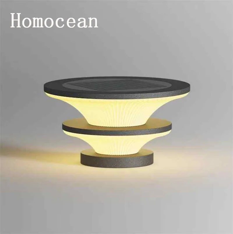 

Solar Lamp Round Pillar Lamp Villa Waterproof Courtyard Door Pillar Lamp Outdoor Wall Lamp Gate Pillar Lamp