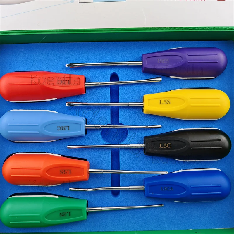 

8pcs/set Dental Surgical Instrument Minimally Dentist Invasive Extraction elevators Colorful Handle Can Sterilized