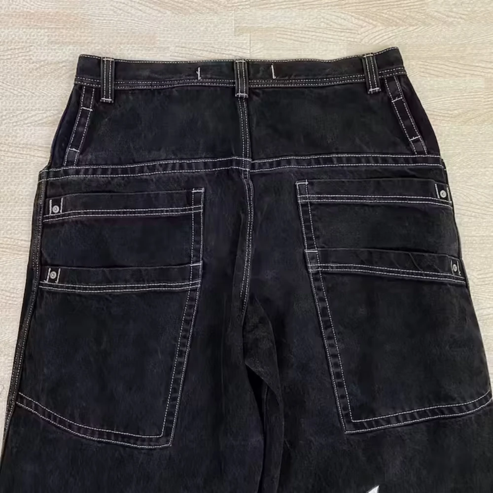 2024 new first release Ssangyong wide-leg jeans for men and women printed loose street retro y2k for jean high waisted jeans