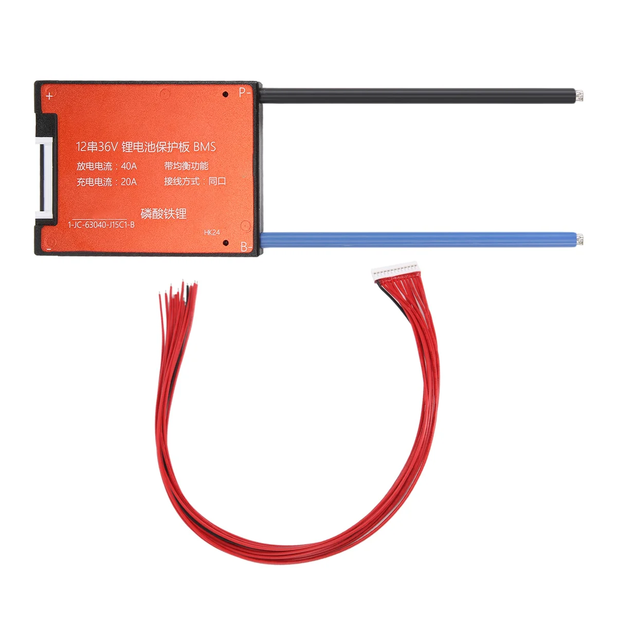 LiFePO4 BMS 12S 36V 40A Battery Management System PCB Protection Board with Balanced Leads for LiFePO4 Battery Pack