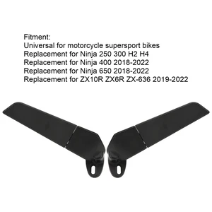 Motorradspinnenrückspiegel, einstellbarer Windflügelspiegel, Ninja -Ersatz 250, 300, H2, H4, 2PCS 10 Hauptverkäufe der Rückseite von 250 - №3