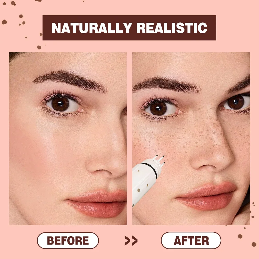 QIBEST Facial Freckle Stamp Pencil,Natural Makeup For Freckles,Dark Spots,Waterproof,Not Easy To Fade Concealer,Feminine Contour