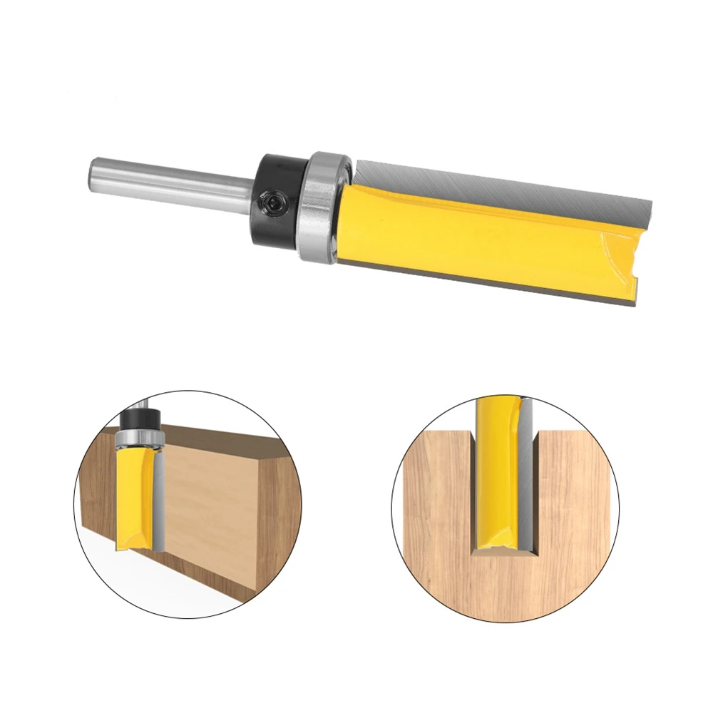 Flush Trim 3/4 Inch Einde Router Bit Schacht Lager 1/4 "Schacht Boor Bit Houtbewerking Freesmachine Polijstkop Gereedschap Voor Hout