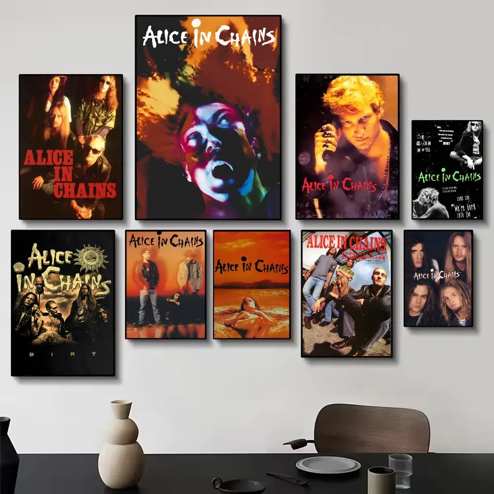 Band A-Alice in Chains Poster Poster Painting Wall Art for Living Room Home Gifts Decor Mural