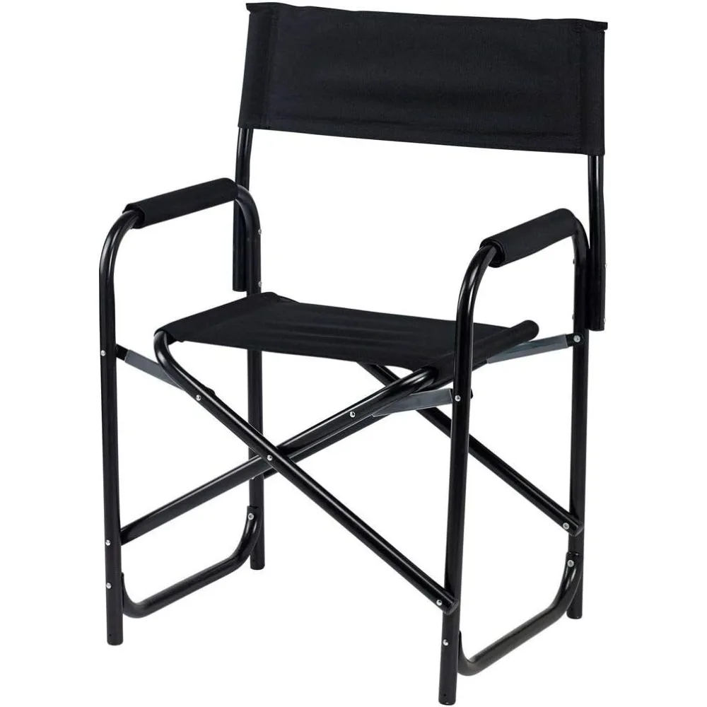 

Standard Height Directors Chair, Seat 17.5” High, Padded Armrests and Storage Bag, Black