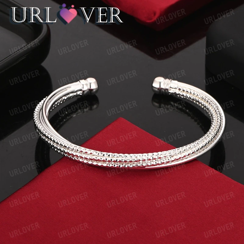 

Hot Classics 925 Sterling Silver Bangle Women Party Christmas Gift Charm Engagement Wedding Silver Jewelry Elegant Accessories