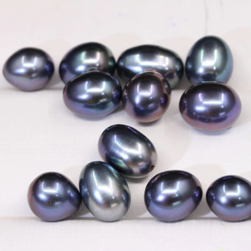 12Pcs Precious Dainty Natural Real AAAA South Sea 7x9mm Peacock Black Loose Beads Pearl &Pendant&Earrings Any Occasion