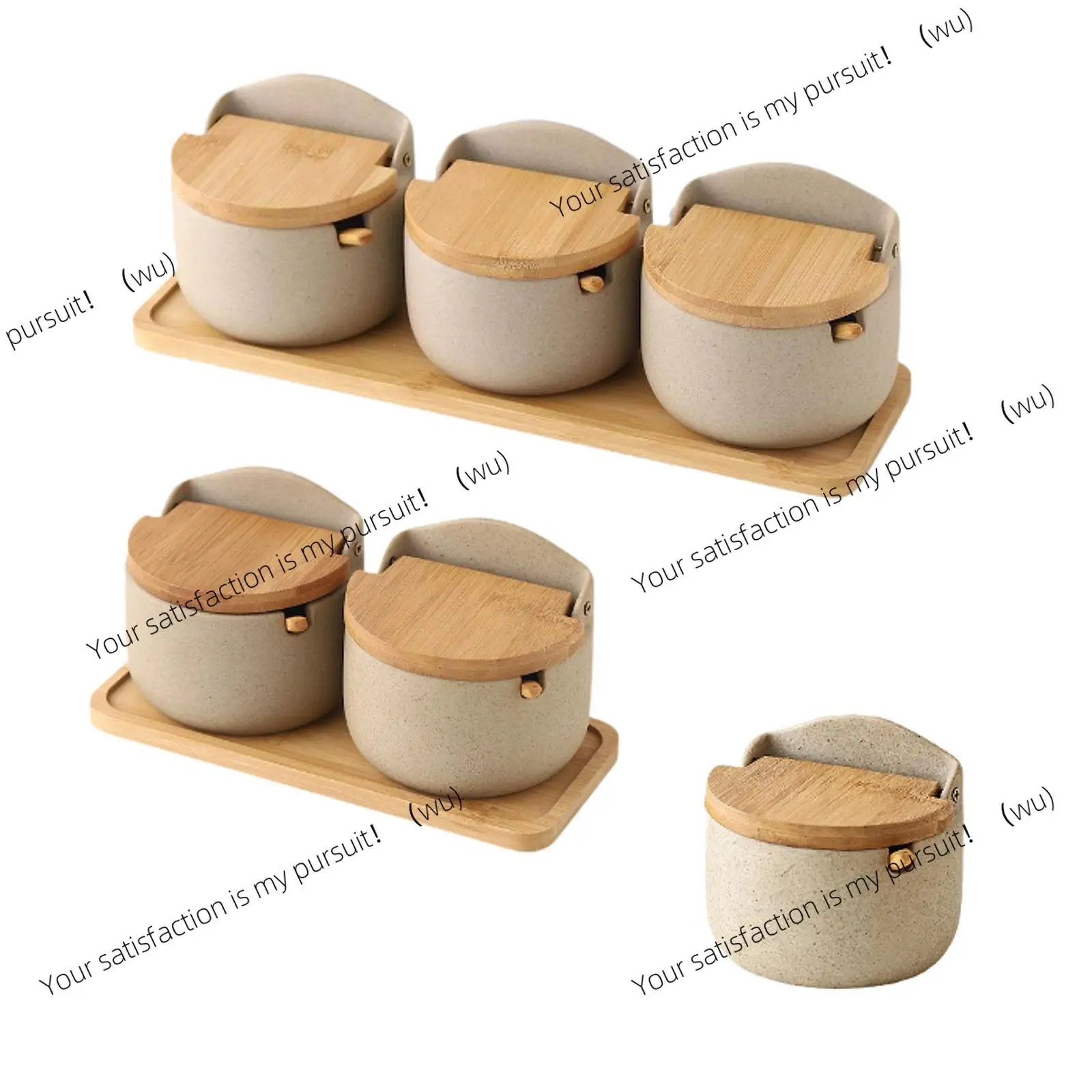 Condiment Jar Condiment Pot with Flip Lid Spoon Modern Ceramics Storage Jars Ceramic Sugar Bowl for Tea Countertop Restaurant