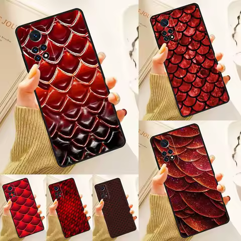 Red Dragon Scales Case For Samsung Galaxy S24 Plus S23 S20 S21FE Lite S22 Ultra Note 20 S8 S9 S10 Phone Coque