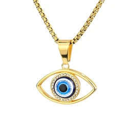 New Fashion Oval Eye of God Pendant Necklace Charm Women's Necklace Zircon Inlaid Accessories Party Gift Jewelry Wholesale