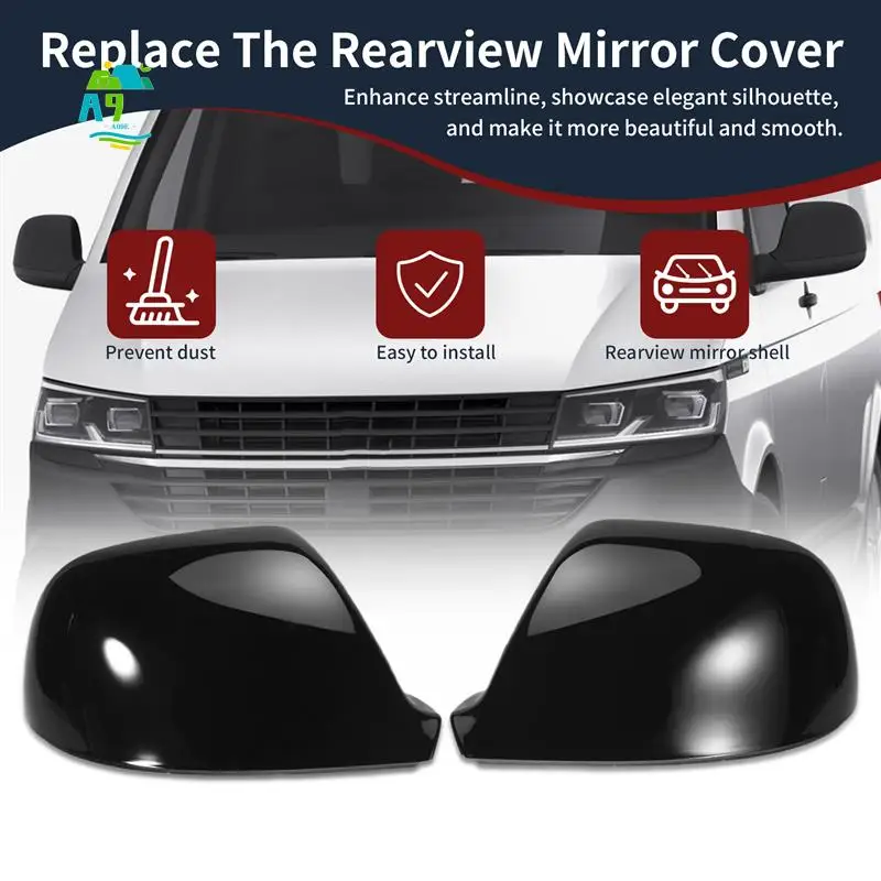 

A09E-Mirror Covers Car Side Rearview Wing Mirror Replacement Shell Caps For-VW Transporter T5 T5.1 T6 2010-2019