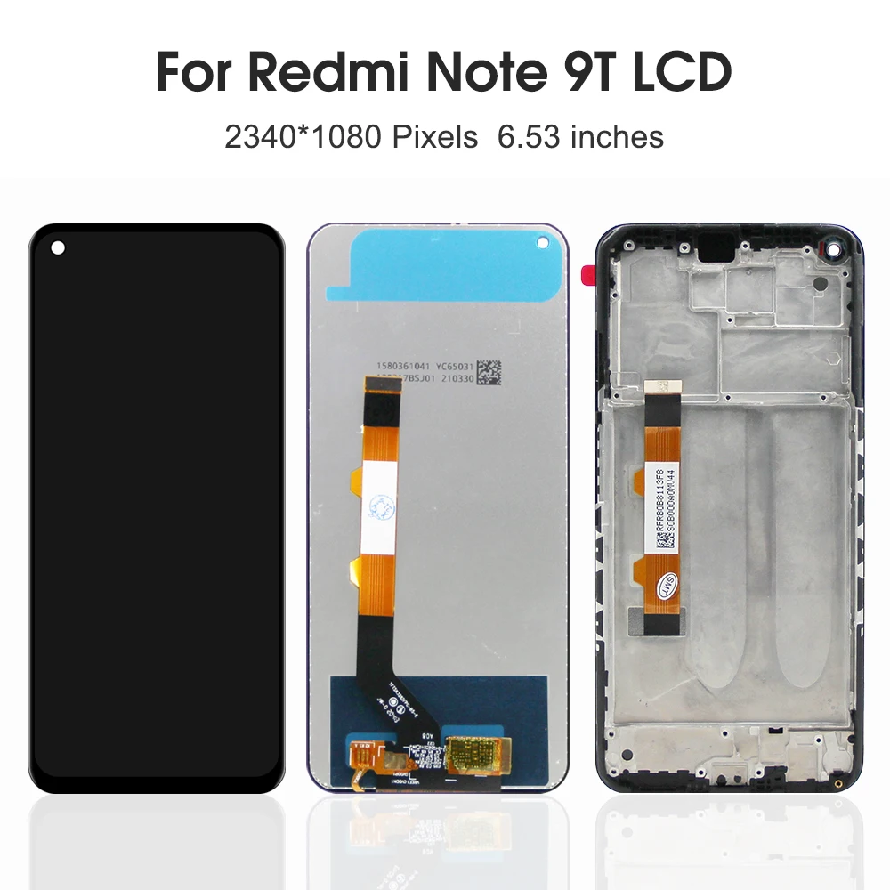 For Xiaomi Redmi Note 9T 6.53\'\'For Redmi Note9T M2007J22G J22 LCD Display Touch Screen Digitizer Assembly Replacement