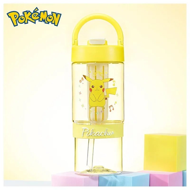 Cartoon Pokemon Pikachu Tritan Straw Cup Anime Fashion Portable Sports Water Cup Cute Adult Children's Water Cup Kids Gifts