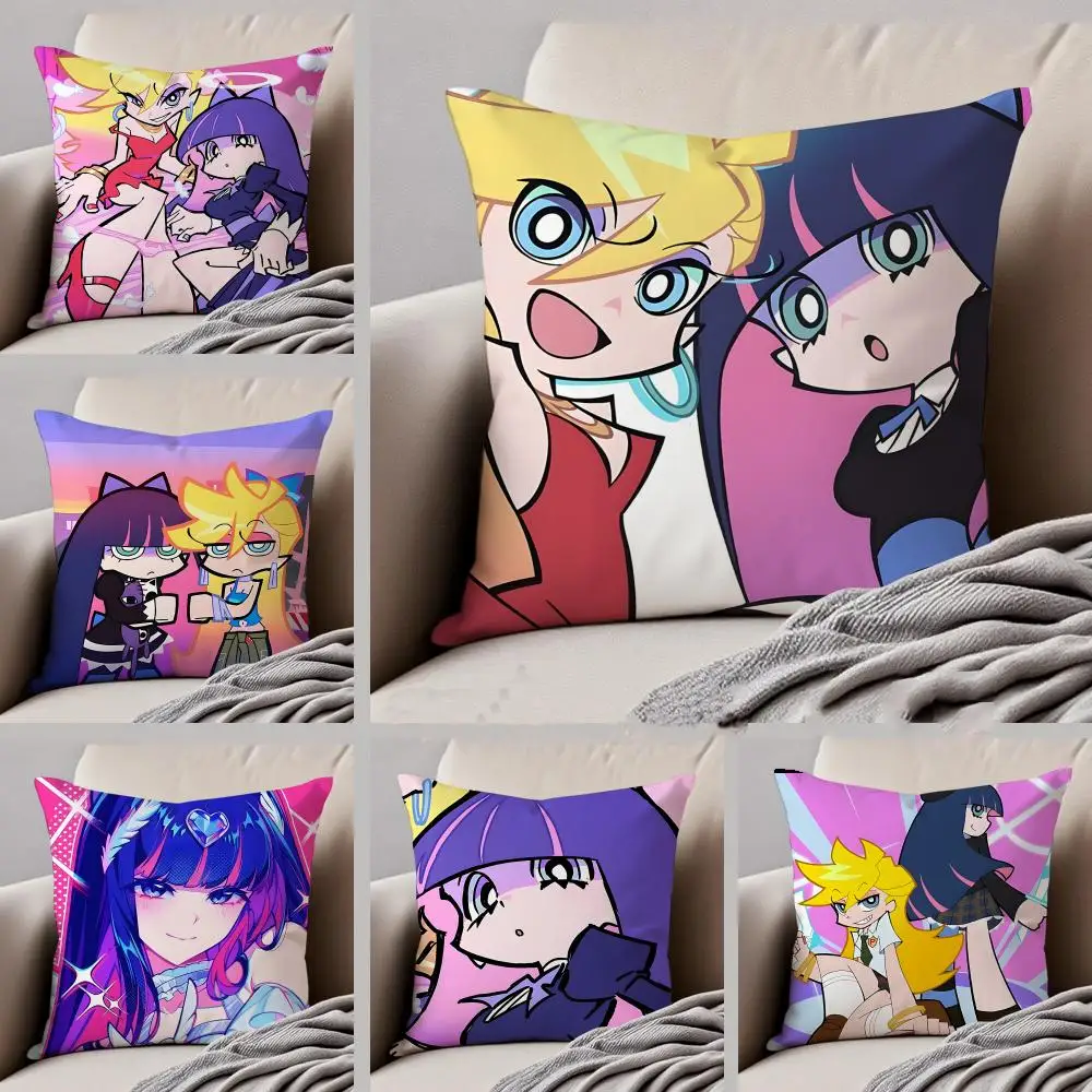Animation P-Panty And Stocking With Garterbelt Cushion Cover Throw Pillow Cover Hidden Button Durable Polyester Chair Cushion