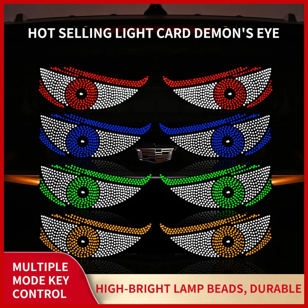 Car LED  FOR DEMON  Eye XS Expression Light Front Rear Window Glow Decoration Car Accessories Easy To Use High Quality Tools