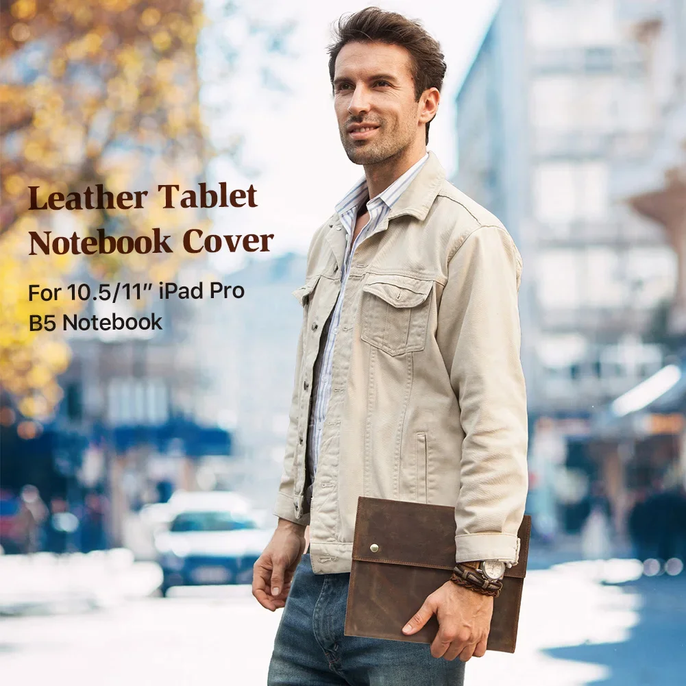 Customized B5 Tri-fold Leather Soft Cover For Notebook Journal 11