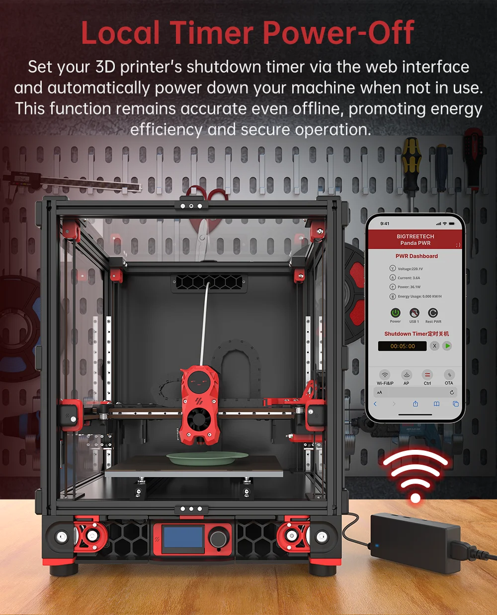 Imagem -03 - Bigtreetech Panda Pwr Controle sem Fio Gerenciamento de Energia para Bambuab p1 x1 a1 Ender k1 Panda Toque Impressão 3d