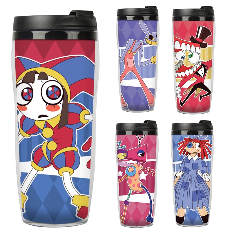 400ml The Amazing Digital Circus Children Water Bottle Anime Bilayer Sports Water Cup Coffee Juice Cola Tea Portable Kids Cup