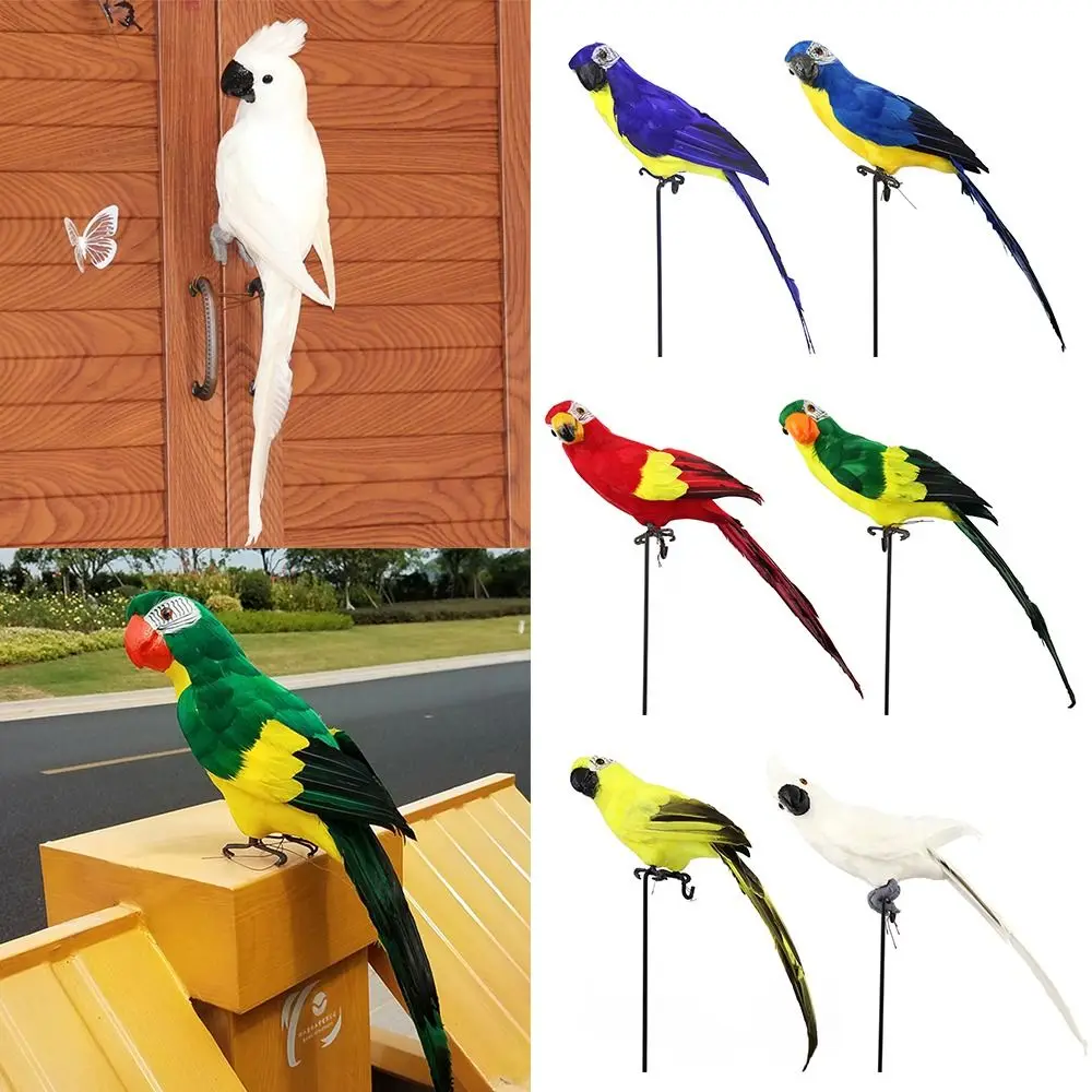 25cm/35cm/45cm/60cm Simulation Parrot Multicolor Foam Artificial Bird Model Photo Props Garden Decorative Bird Home Decoration