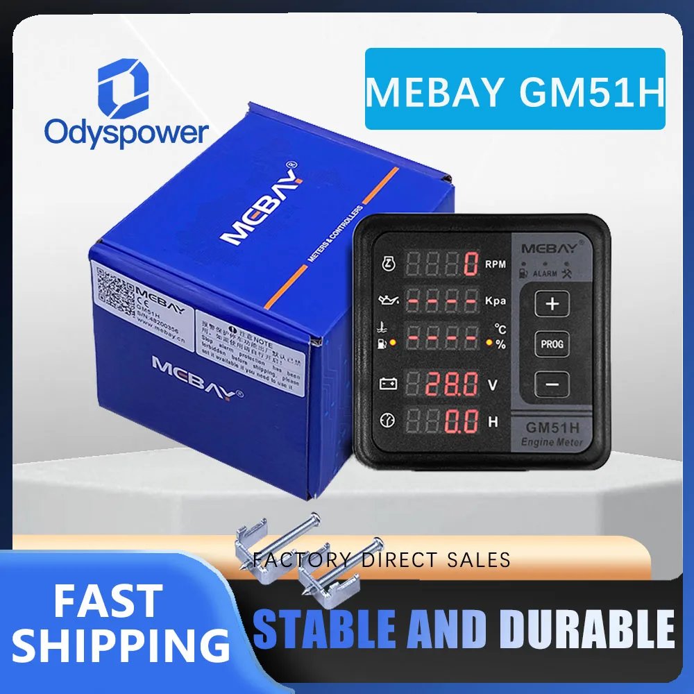 

Xeon MEBAY GM51H Дизельный двигатель Многофункциональный цифровой измерительный прибор Мониторинг напряжения батареи Часы уровня топлива Детали генераторной установки