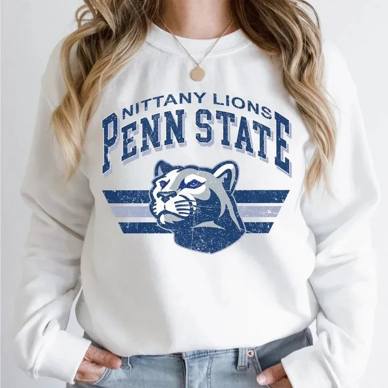 

Осенне-зимняя хлопковая толстовка с круглым вырезом Penn State Nittany Spirit в сочетании с культовой головой талисмана Nittany.