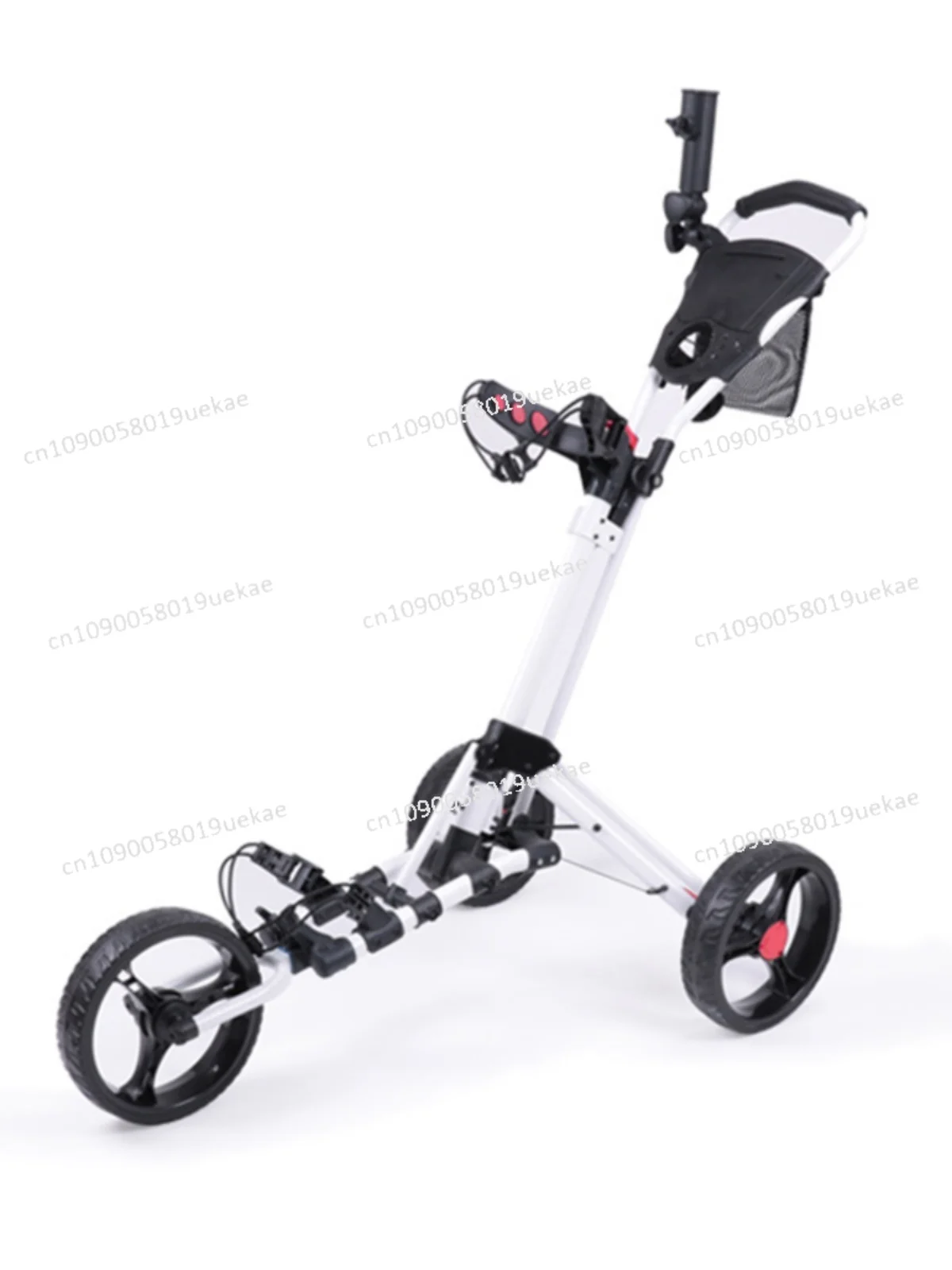 

Golf Push Cart Swivel Foldable 3 Wheels Pull Cart Golf Trolley with Umbrella Stand Golf Cart bag carrier