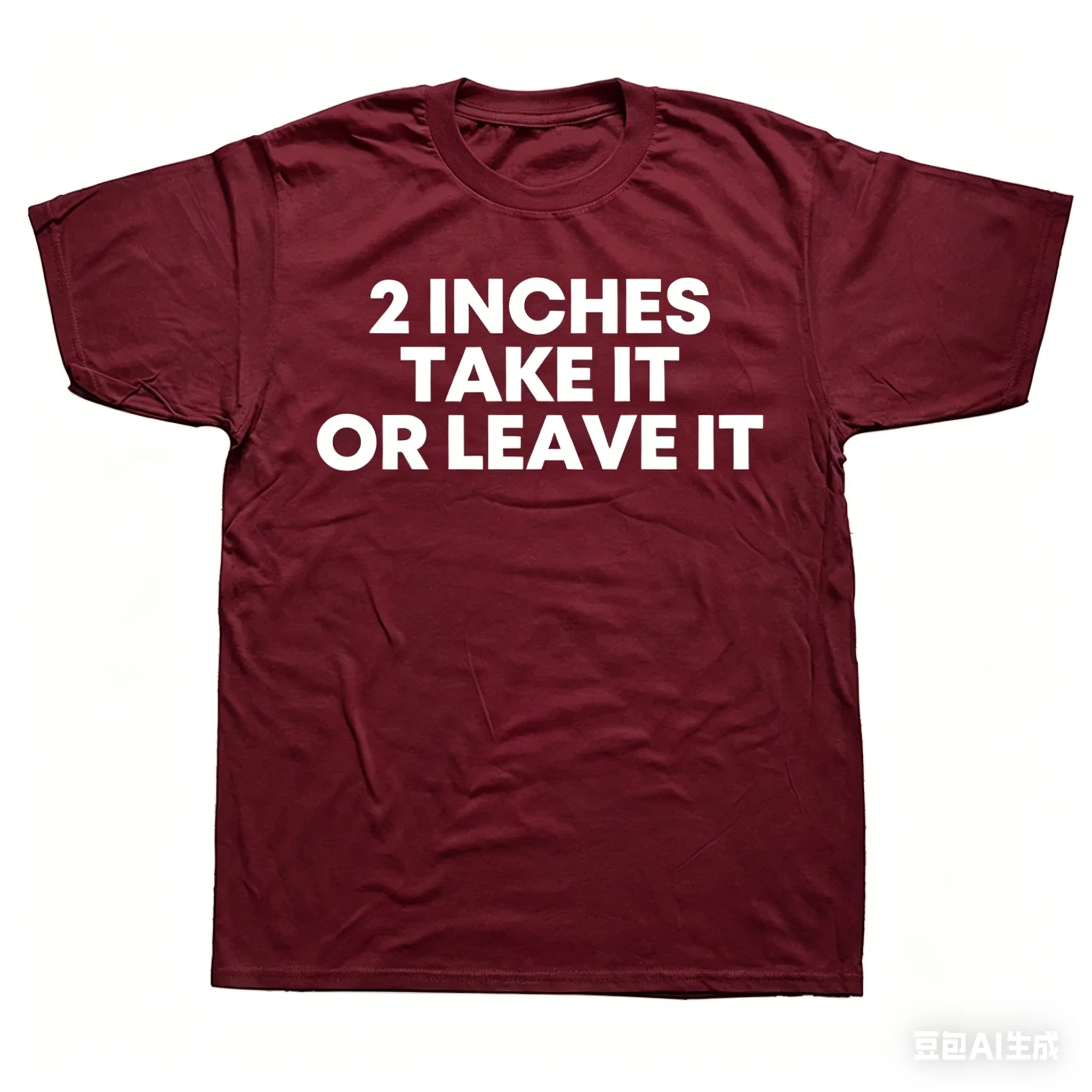 Funny Meme T Shirt 2 Inches Take It or Leave Unhinged Inappropriate Joke Wiener Person Streetwear Short Sleeve Loose Clothing