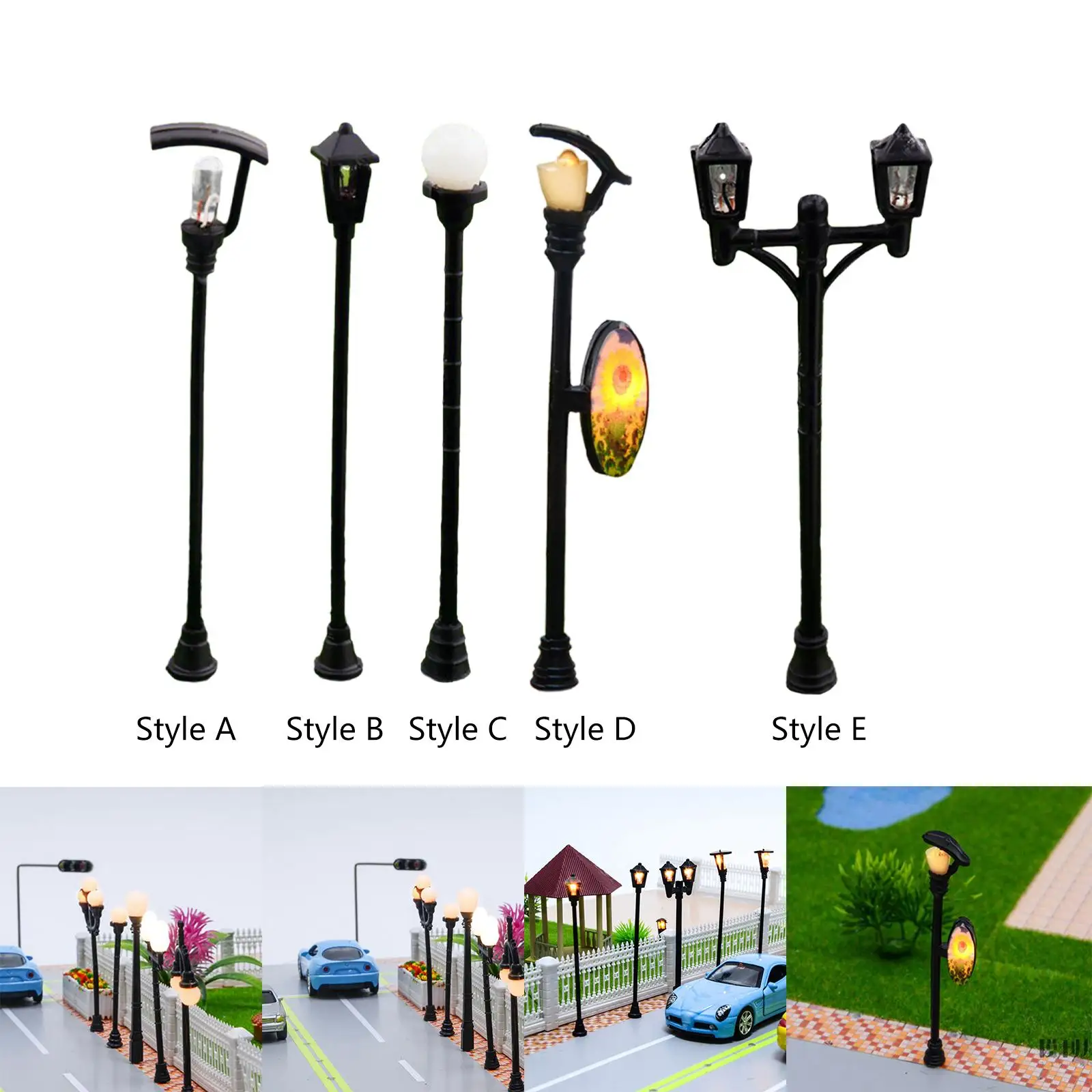 20x 1/100 Train Post Lamps Fairy Garden Accessories Dollhouse Decoration