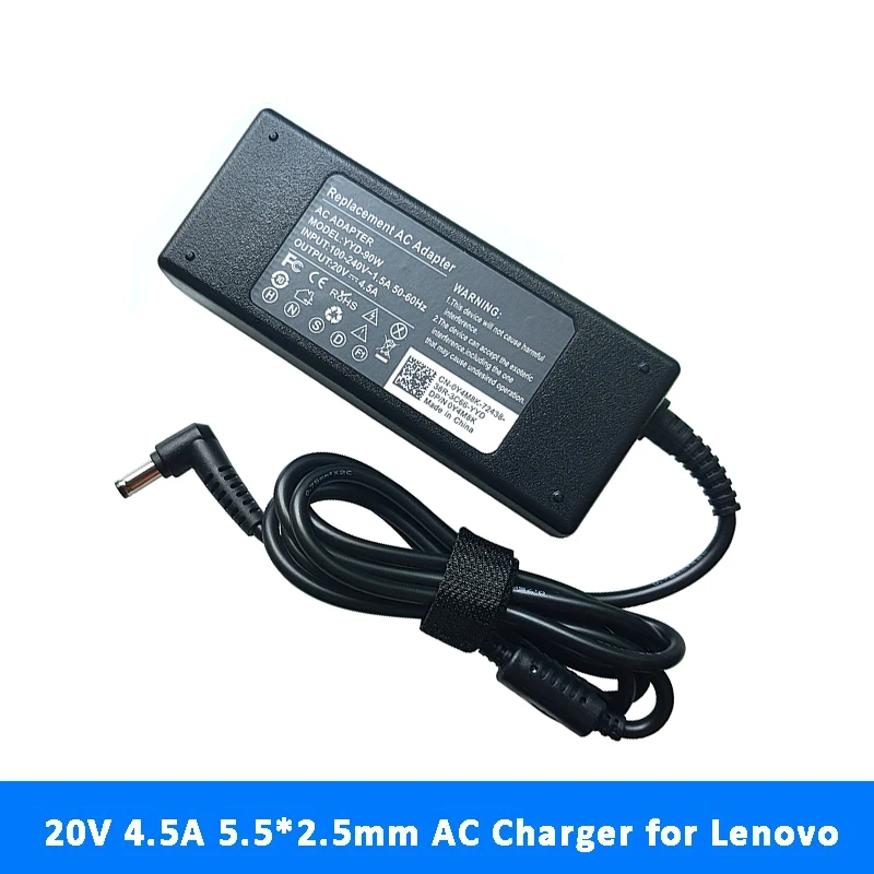 

90W 20V 4.5A 5.5*2.5mm AC Laptop Power Supply Charger Adapter For Lenovo G480 G485 G560 G560e G565 G570 G575 G580 G585 G780 Z510