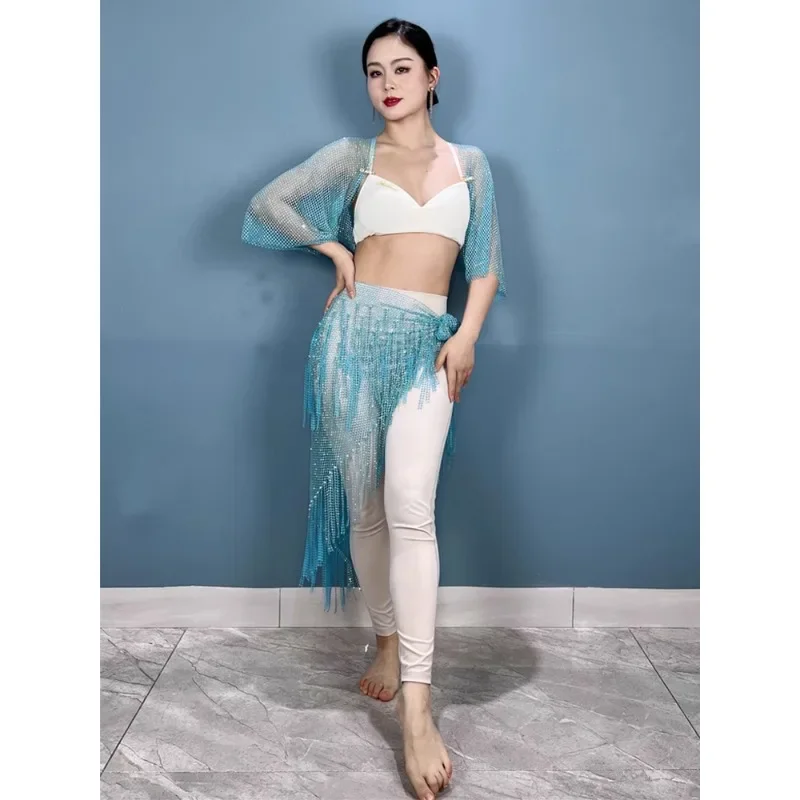 Customized Belly Dance Belt Tassel Hip Scarf Waist Scarf Waist Chain Sparkling Diamond Plus Latin Jazz Performance Fart Curtain