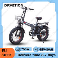 DRVETION E-bike 750W Brushless Motor 48V40AH SAMSUNG Dual Lithium Battery Adult Electric Bicycle 20*4-In Fat Tire Electric Bike