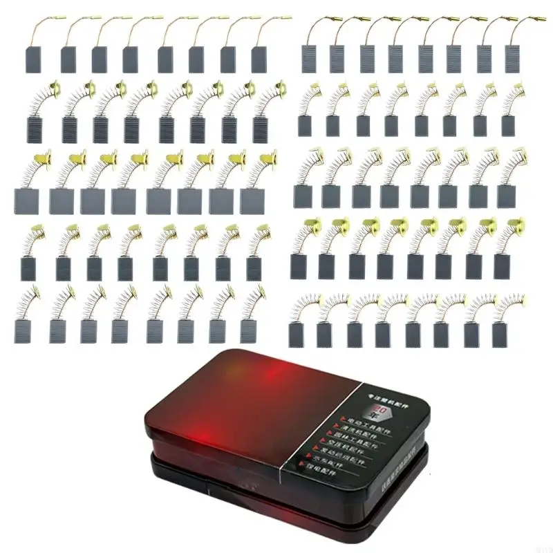 

Набор из 80 угольных щеток для электроинструментов, таких как режущие станки и дисковые фрезы, медная конструкция для ремонта