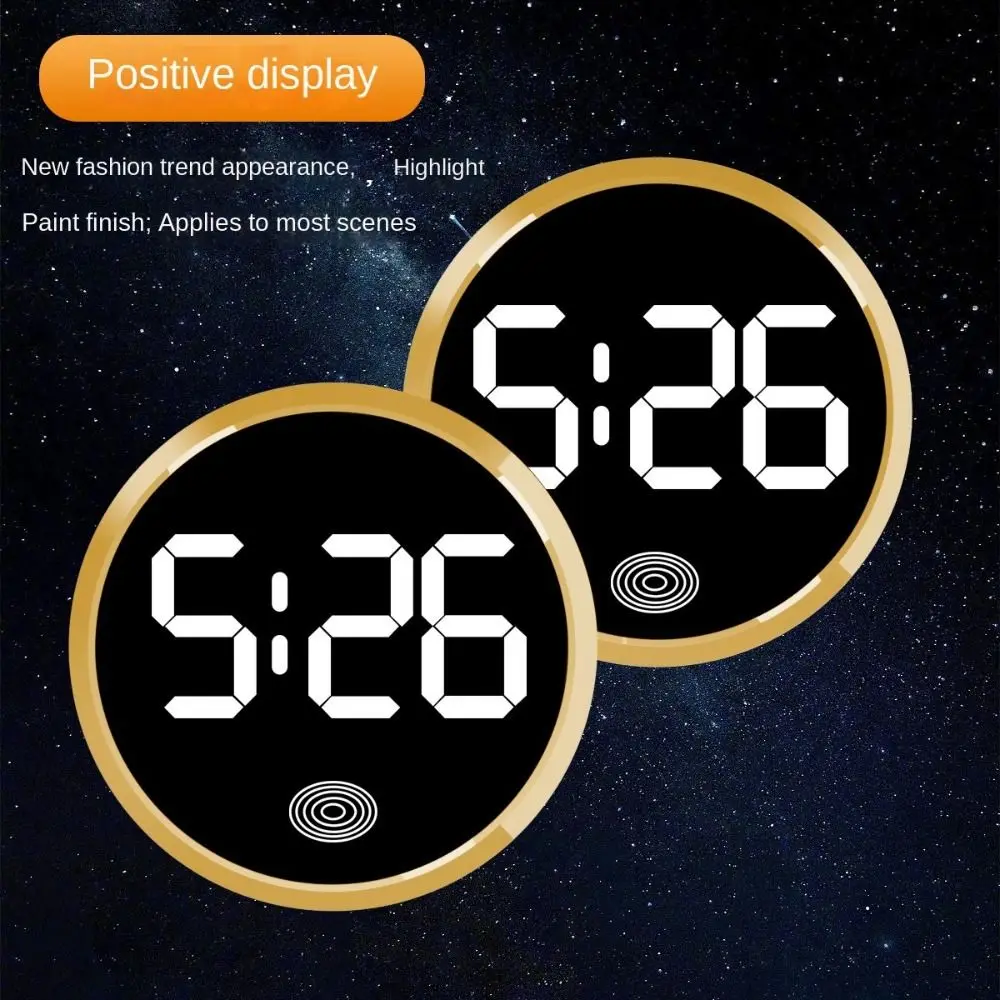Touch-Activated Car Dashboard Clock LED Time Display Mini LED Electronic Watch Mute Simple Luminous Car Clock Home/Office