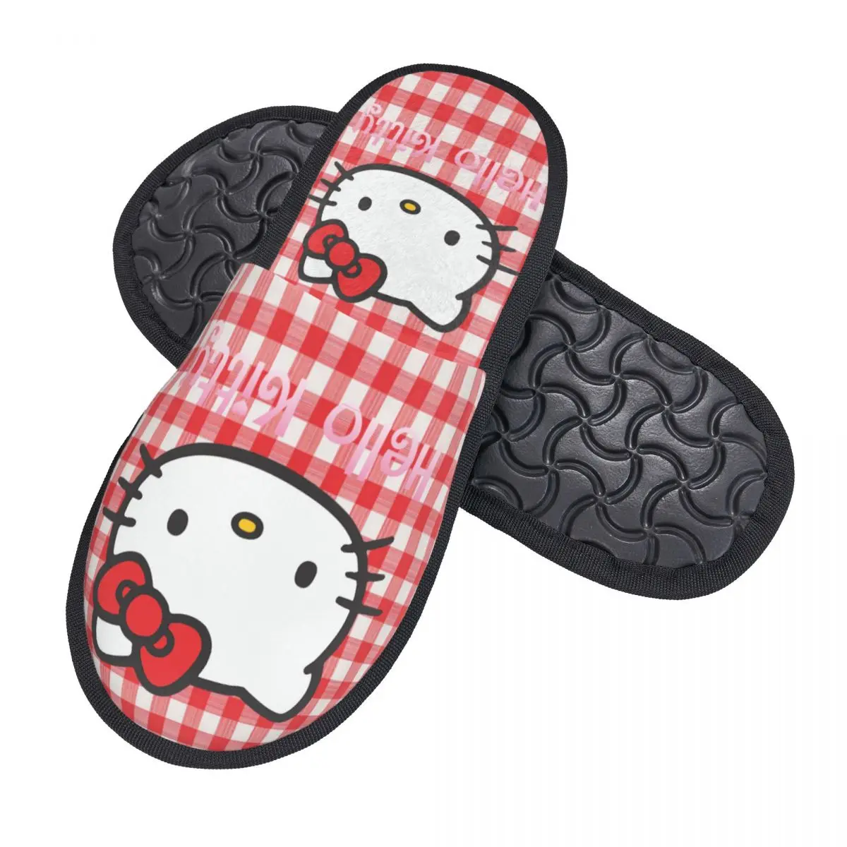 Chinelos personalizados Hello Kitty Guest para Hotel, Cat Cartoon House Slipper, Mulheres