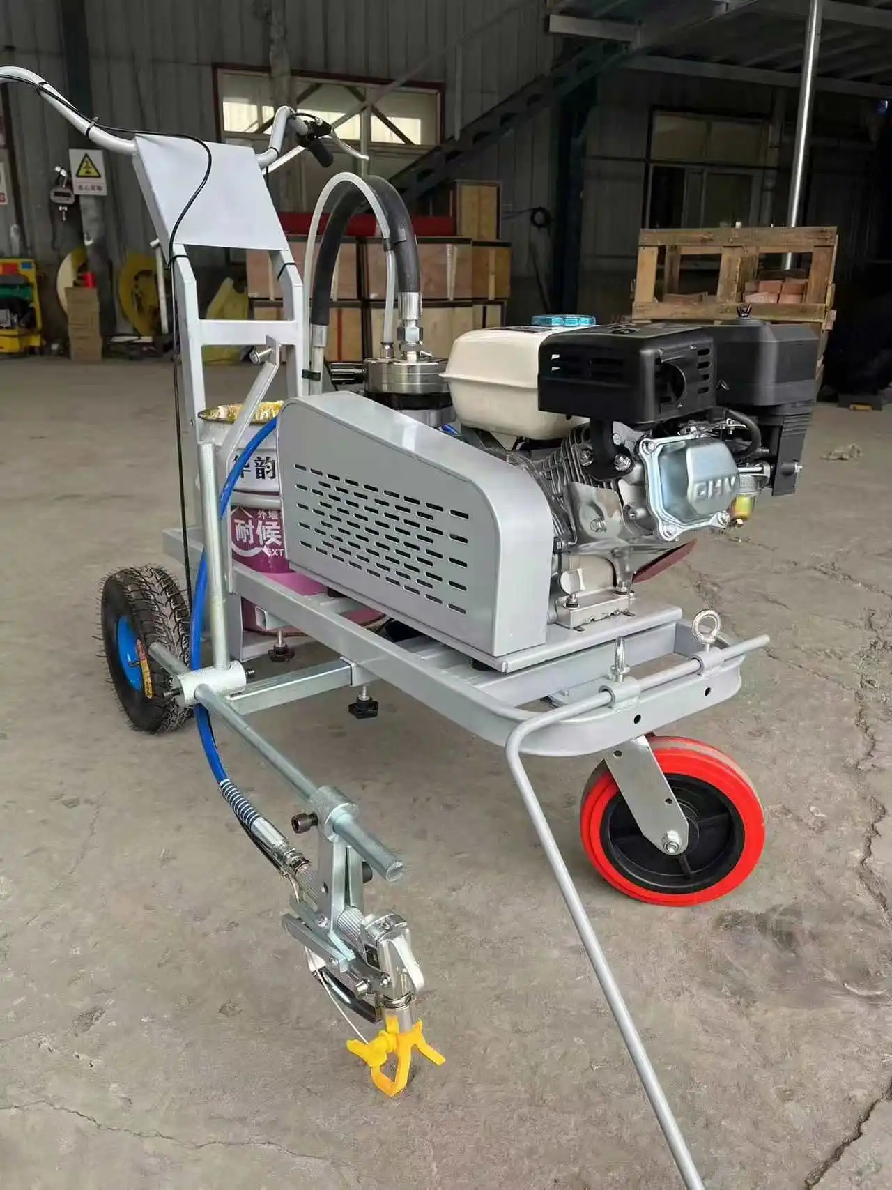 Push-Type Cold Paint Spraying Road Marking Machine, High Efficiency Parking Lot Ground Marking Equipment