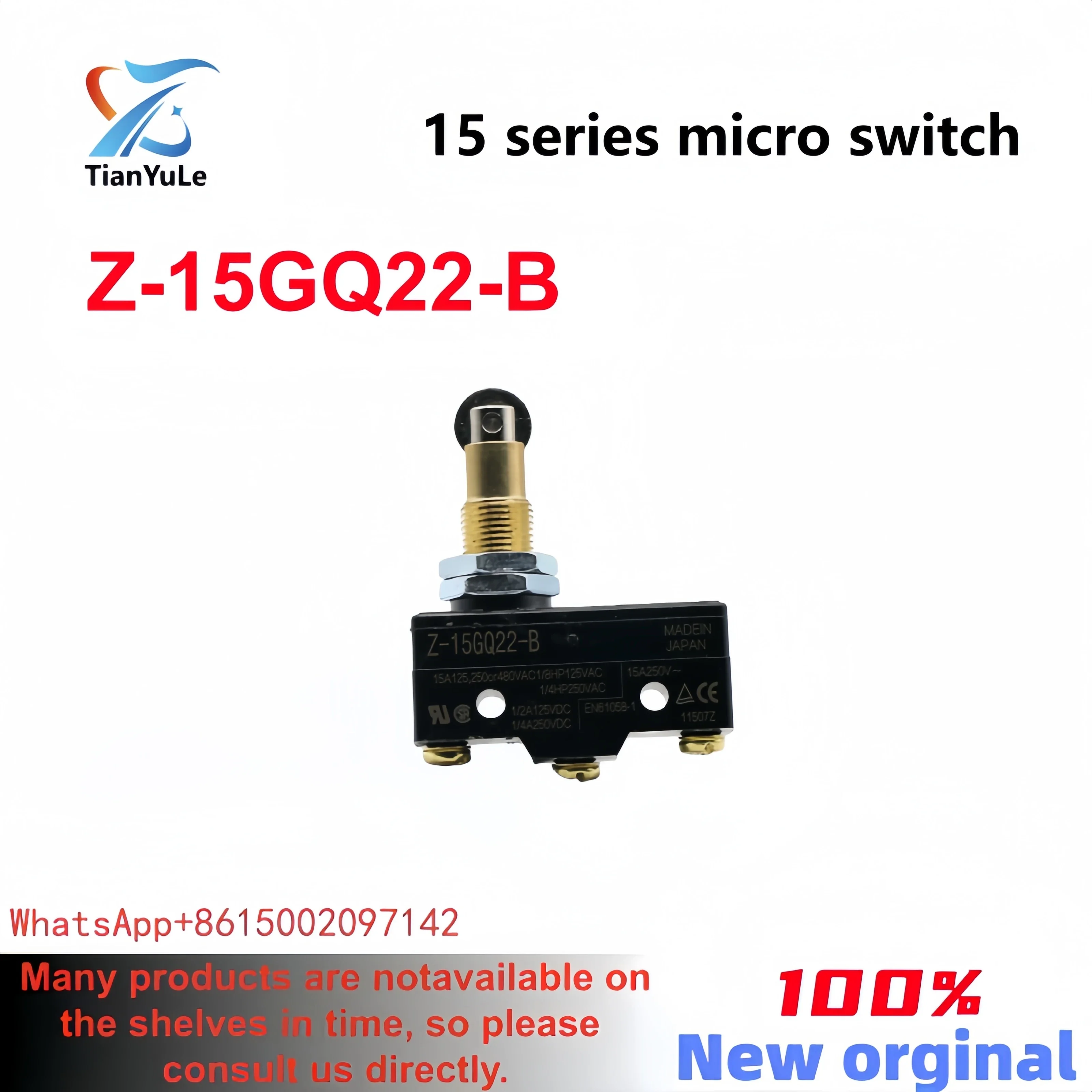100% новый оригинальный 15A Z-15GQ22-B SPSD роликовый плунжер для монтажа на панели базовый 1НО 1НЗ концевой выключатель 12 мм