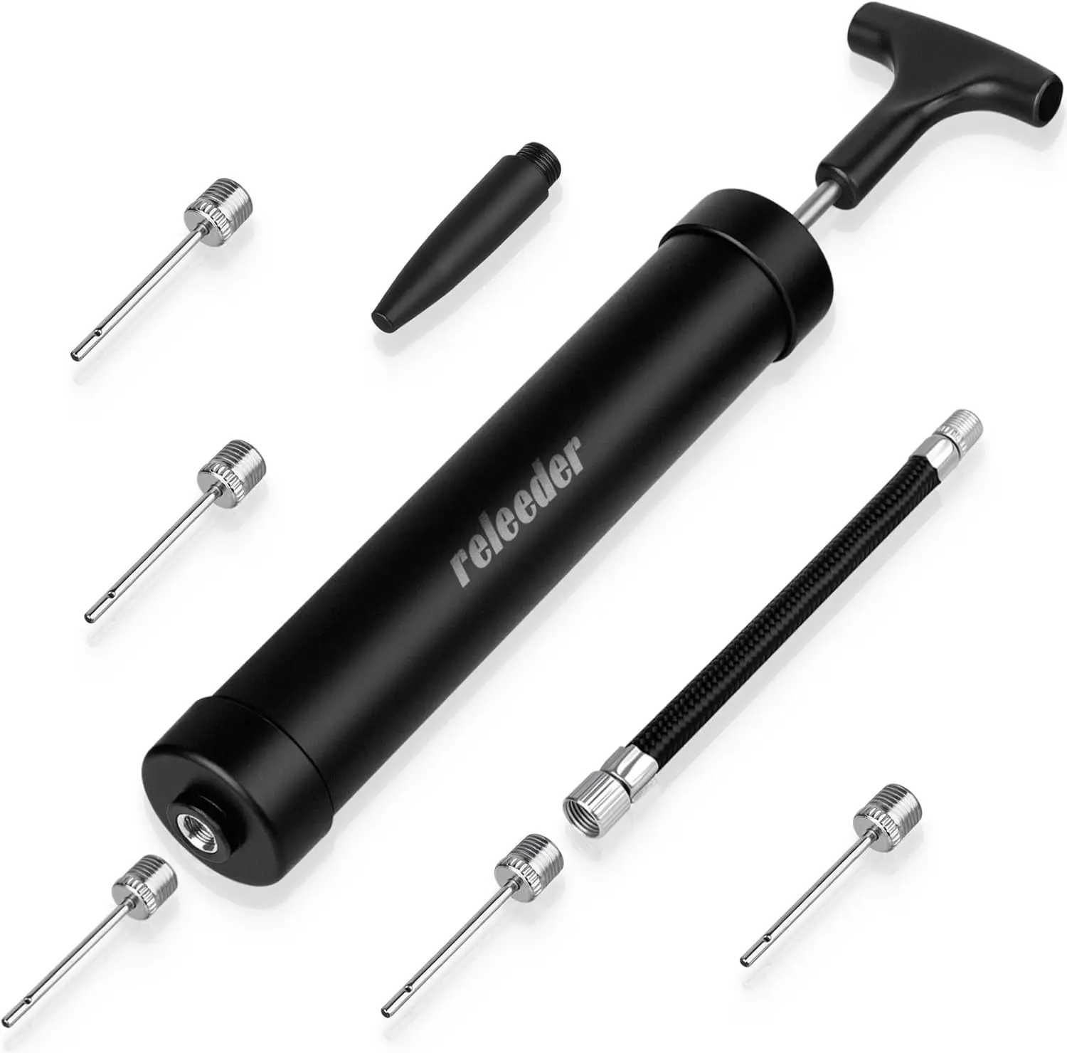 

Набор для накачивания мячей 10 дюймов: портативный насос с 5 иглами, насадкой и шлангом для спортивных мячей